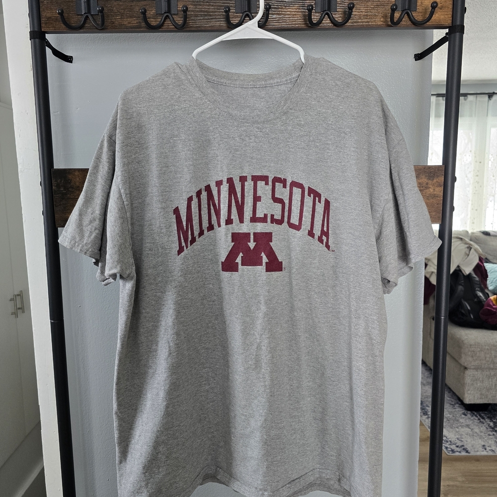 University Of Minnesota Grey T-Shirt with Maroon Logo